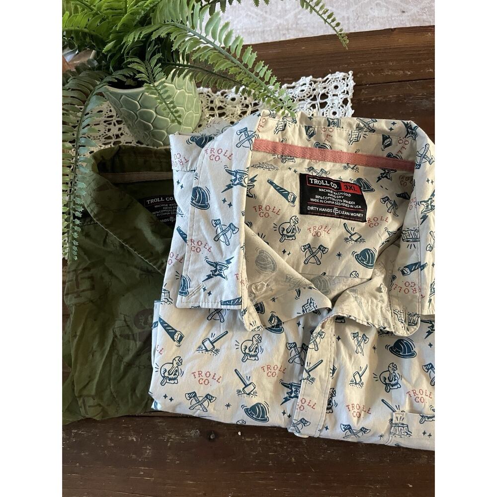 Set of 2 troll co 3xl mens button down t shirt